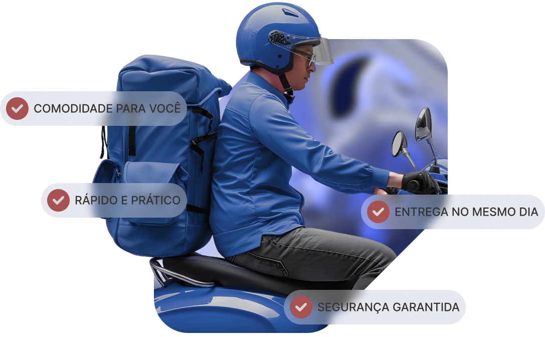 Entregador levando pedido da Eletronic Star no mesmo dia